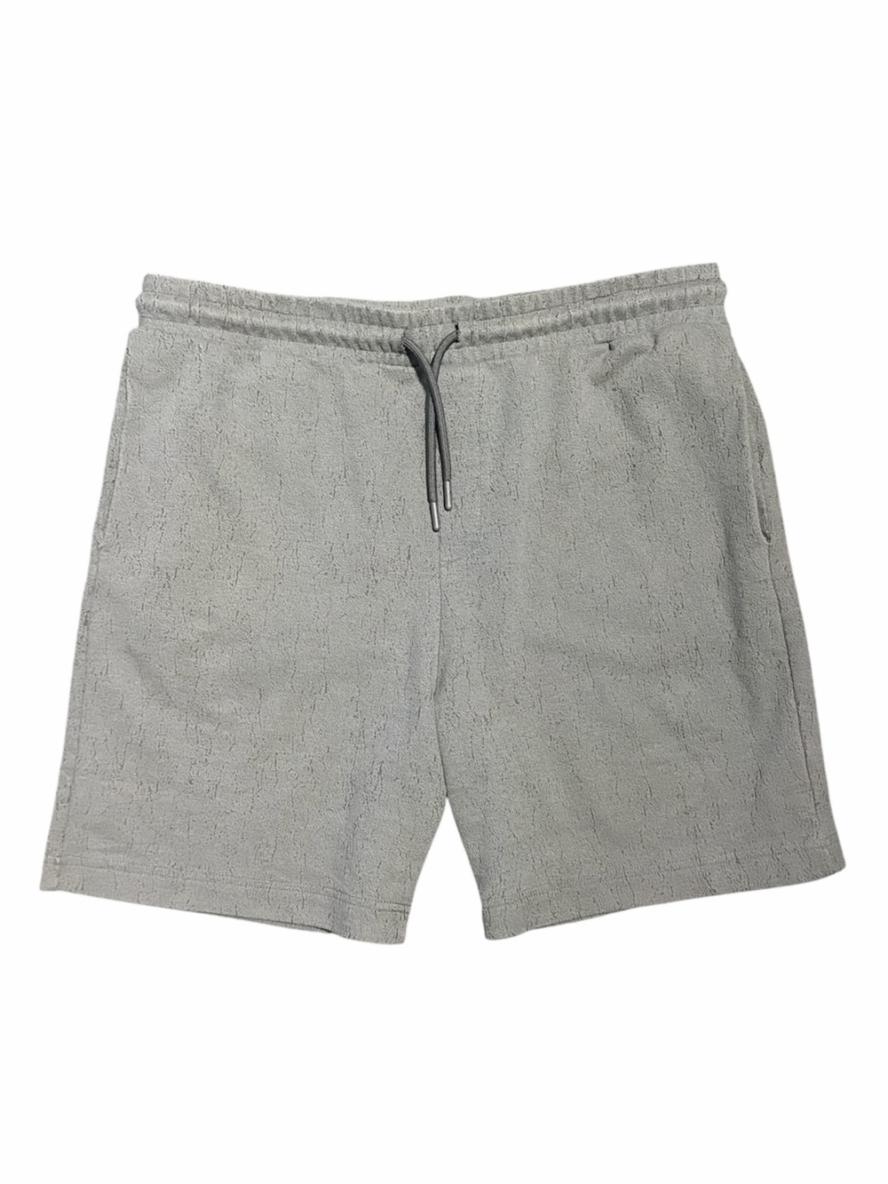Zara Textured Terry Shorts Men’s XL Gray Casual Drawstring Lounge